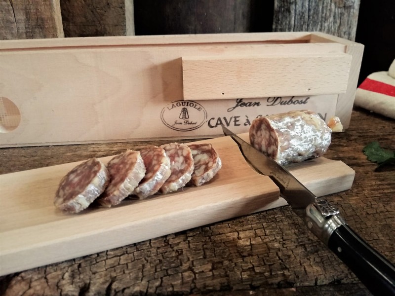 CÉCOA- Cave A Saucisson + Presentoir + Couteau : : Cuisine et  Maison